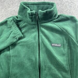 Columbia Fleece Jacket Womens XXL Green Benton Springs Full Zip Mock Neck
